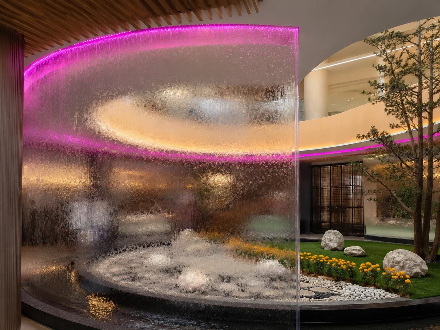 Genting Courtyard acrylic water feature panel